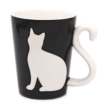 画像をギャラリービューアに読み込む, ねこのマグカップ (ブラック)
