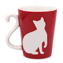 画像をギャラリービューアに読み込む, ねこのマグカップ (レッド)
